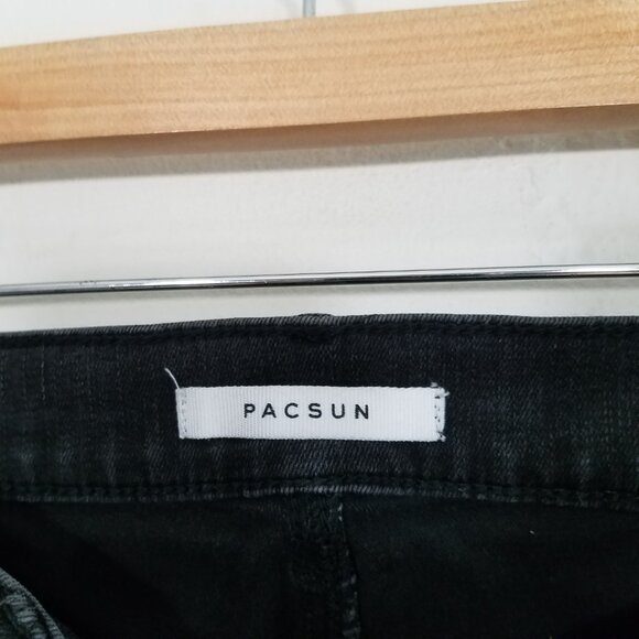 PacSun High Rise Jegging Distressed Stretch Jeans Black Size 26 - Picture 4 of 8